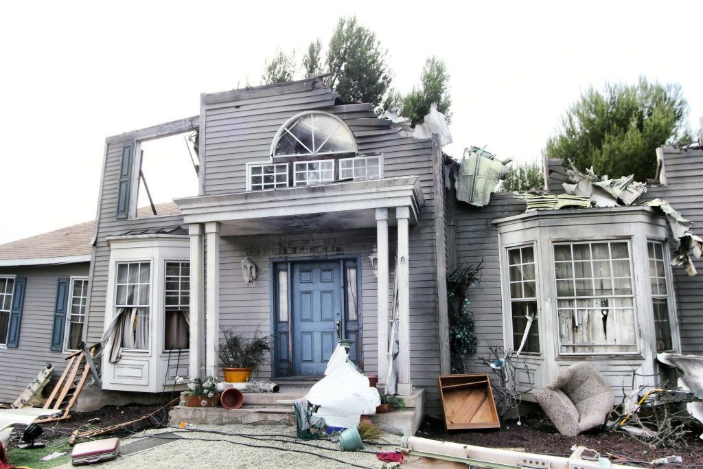 Home destroyed by a hurricane.