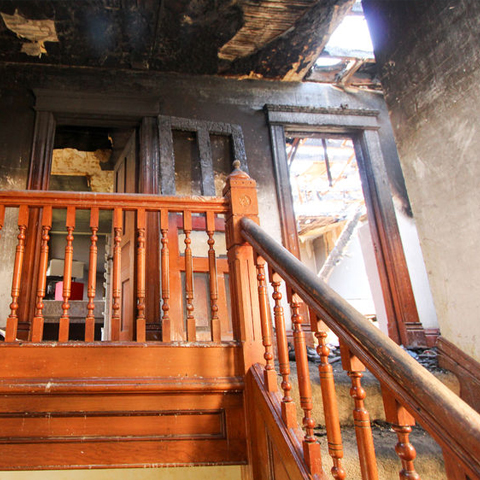 fire damage clean up for upstairs